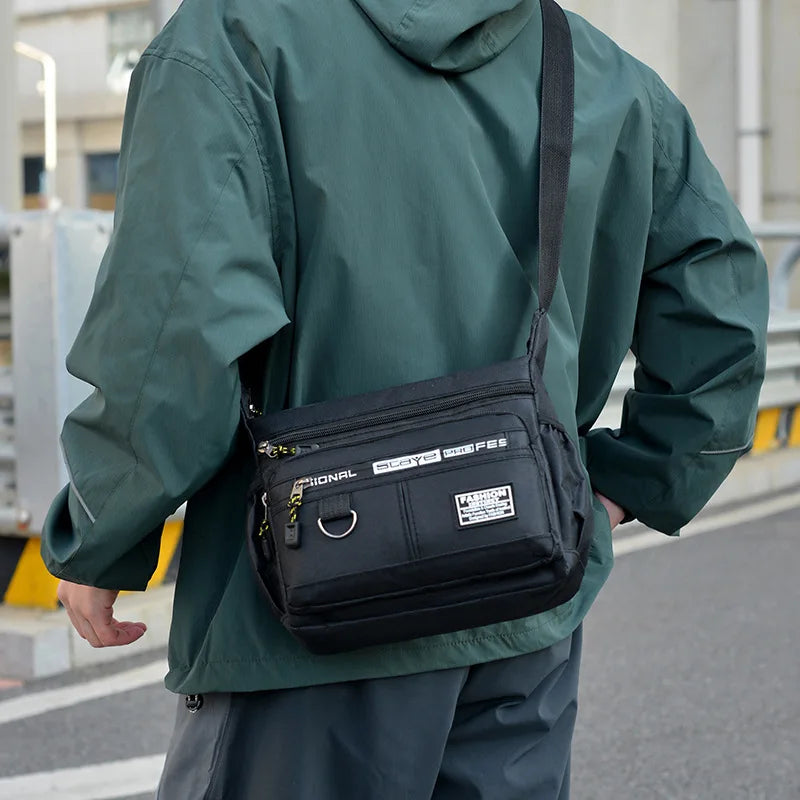 Design Oxford Shoulder Bag Large Capacity Men S Casual Multi-Layer Pocket Single Crossbody Luxury
