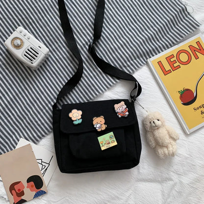 Cute Small Canvas Bag Female Crossbody Bags Girls Women Handbags Shoulder Ladies Cellphone Diagonal