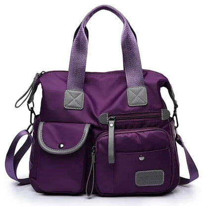 Large Capacity Nylon Tote Bag for Women – Multi-Pocket Crossbody & Shoulder Bag