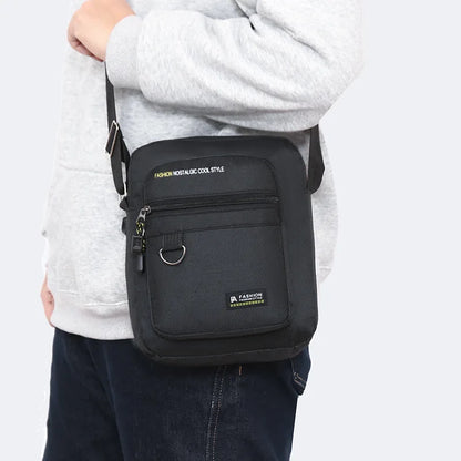 Casual Men S Crossbody Bag Collision Color Multi-Layer Waterproof Oxford Cloth Cashier Large