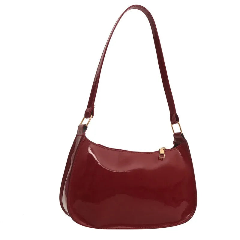Homefish Pu Leather Underarm Bag Solid Color Women Daily Commuter Shoulder Versatile Mini Handbag