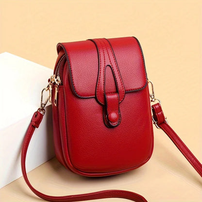 Stylish Flip Open Pu Leather Crossbody Bags Women Versatile Shoulder Purses Phone Pouch Pocket