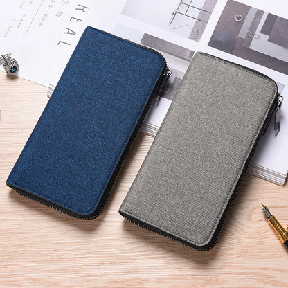 Canvas Wallet Men S Long Simple Zipper Holding Large Capacity Multi-Function Mobile Phone Storage