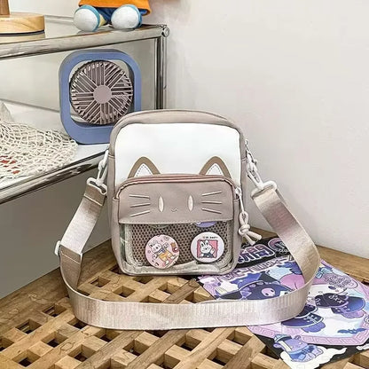Mini Ita Bag Crossbody – Transparent Window Kawaii Shoulder Bag for Students