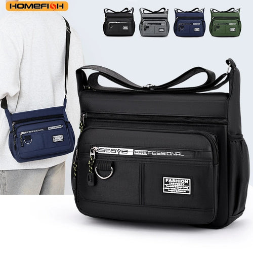 Homefish Men S Cross-Body Bag Multi-Layered Pockets Business Single-Shoulder Bag