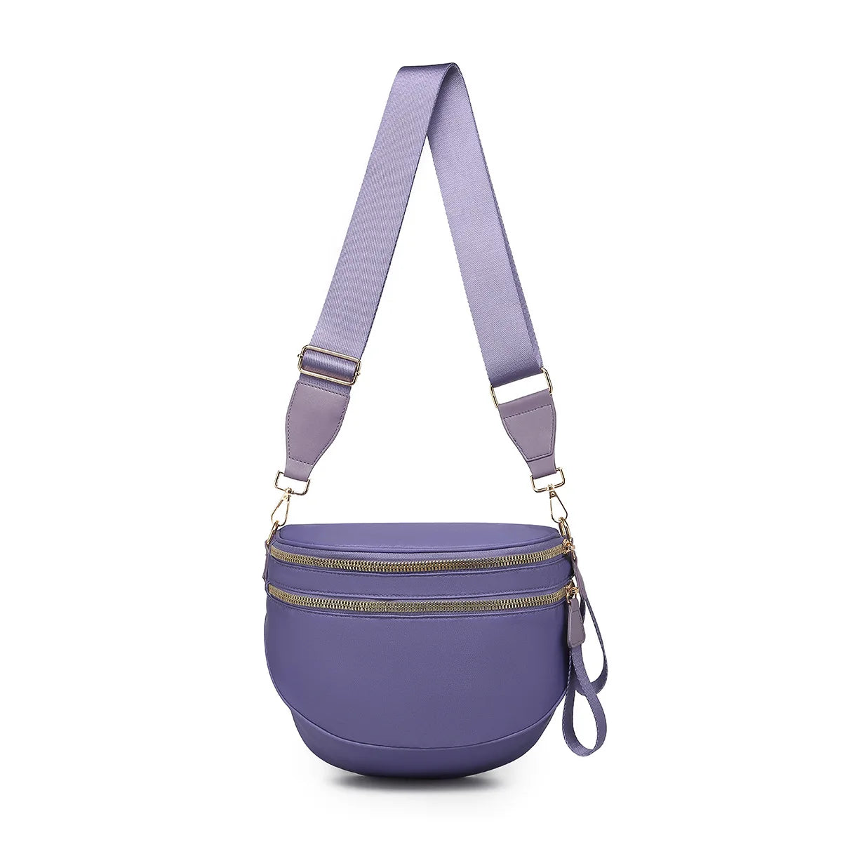 Checkered Saddle Crossbody Bag – Dual Zipper Shoulder & Waist Pack for Women