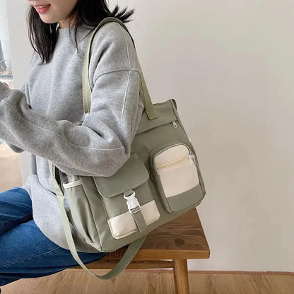 Nylon Crossbody Bag – Multi-Compartment Shoulder Bag for Women & Teens