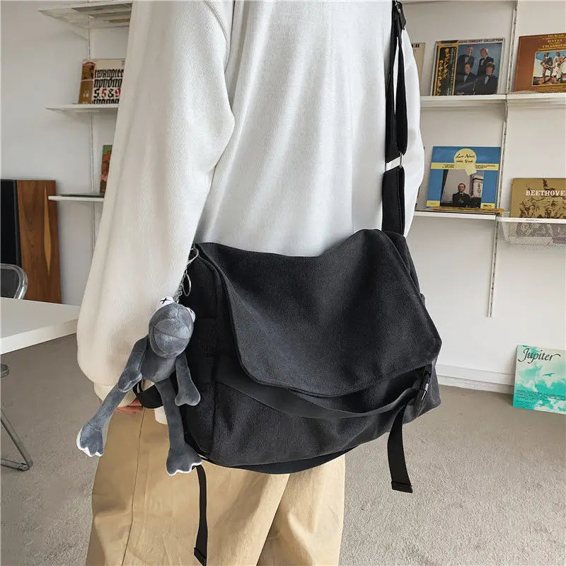 Canvas Messenger Bag for Men - Large Capacity Crossbody Shoulder Bag
