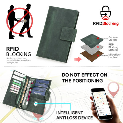 Retro Crazy Horse Leather Rfid Real Passport Holder