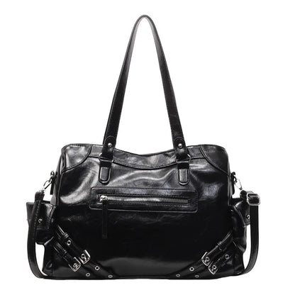 Large Capacity Shoulder Bag for Women with Front Zip Pocket