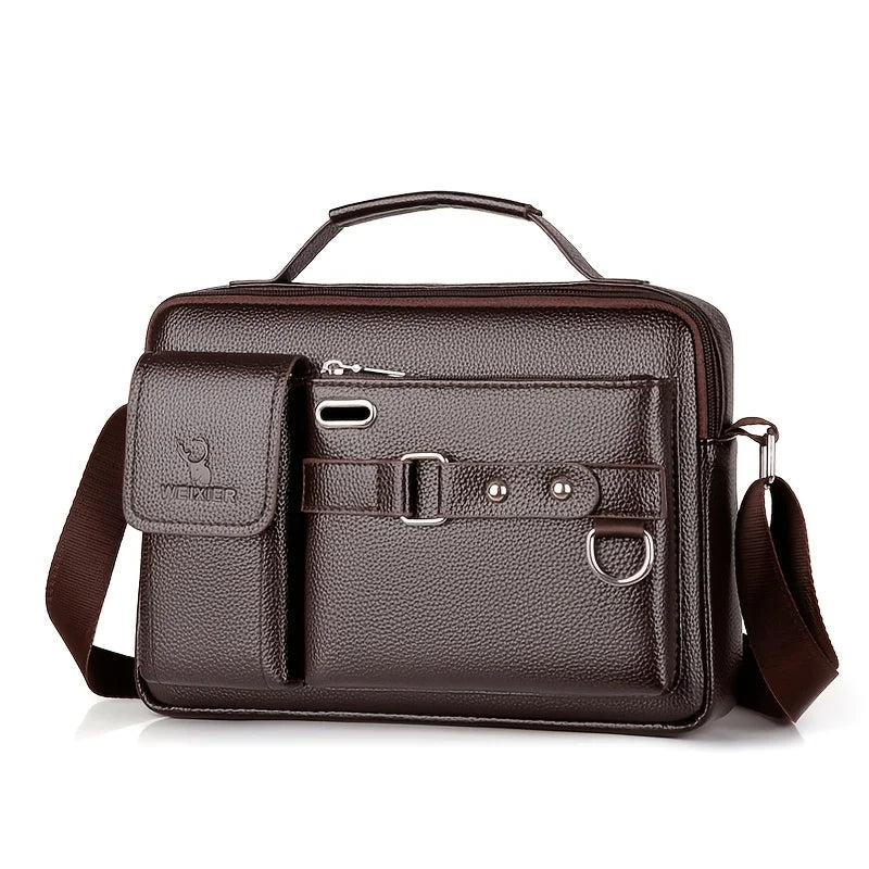Men's Leather Crossbody Shoulder Bag – Business Casual