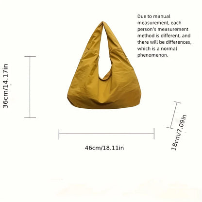 Women's Nylon Tote Bag – Casual Shoulder Bag with Zipper