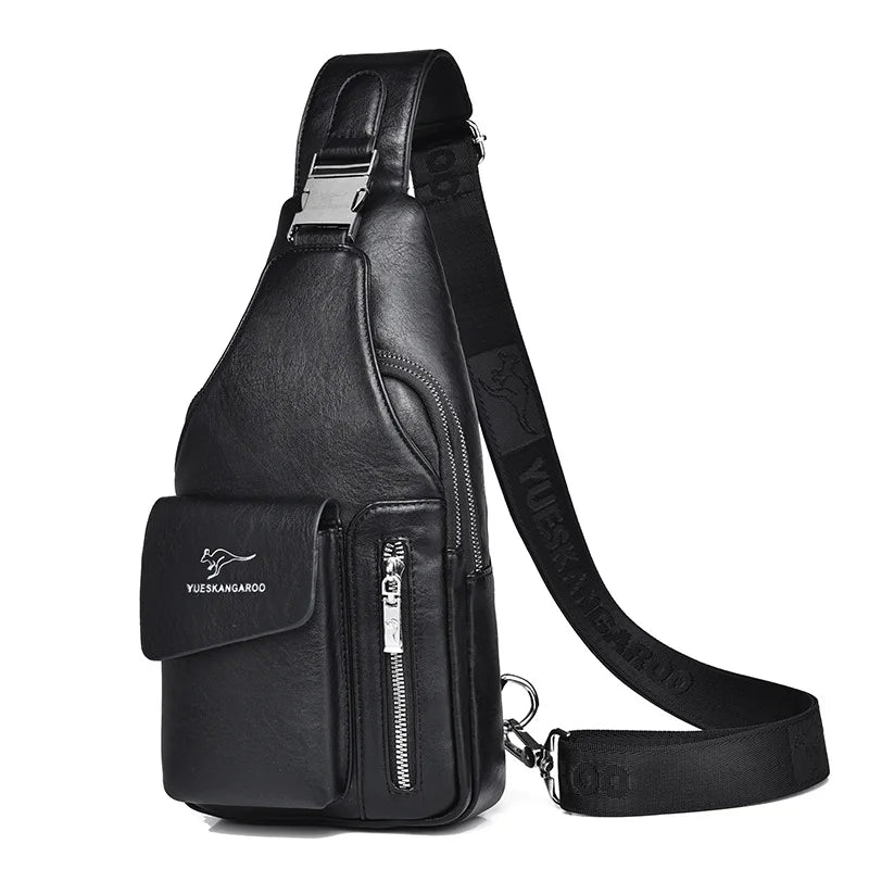 Men S Crossbody Bag Fashionable Multi-Layered Large-Capacity Waterproof Single-Shoulder Crossbody