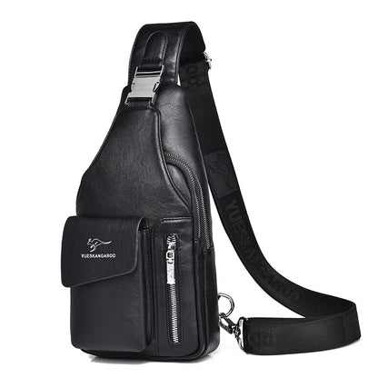 Men S Crossbody Bag Fashionable Multi-Layered Large-Capacity Waterproof Single-Shoulder Crossbody