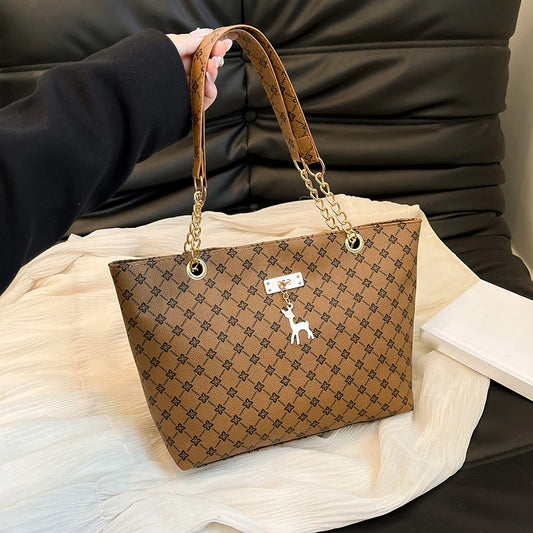2024 Autumn and Winter New Presbyopic Handbag Shoulder Bag Large Capacity Tote Bag Women's Bag
