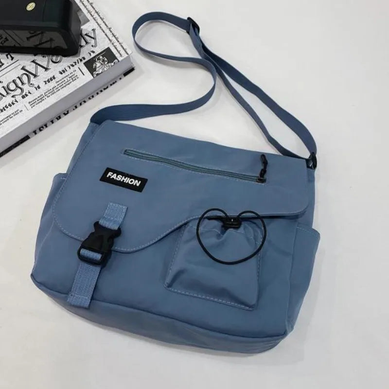 Waterproof Canvas Messenger Bag – Multi-Pocket Crossbody