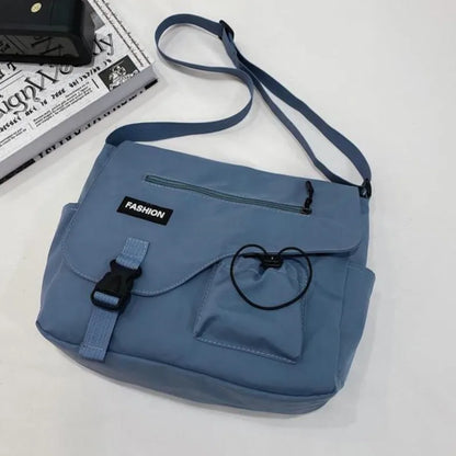 Waterproof Canvas Messenger Bag – Multi-Pocket Crossbody