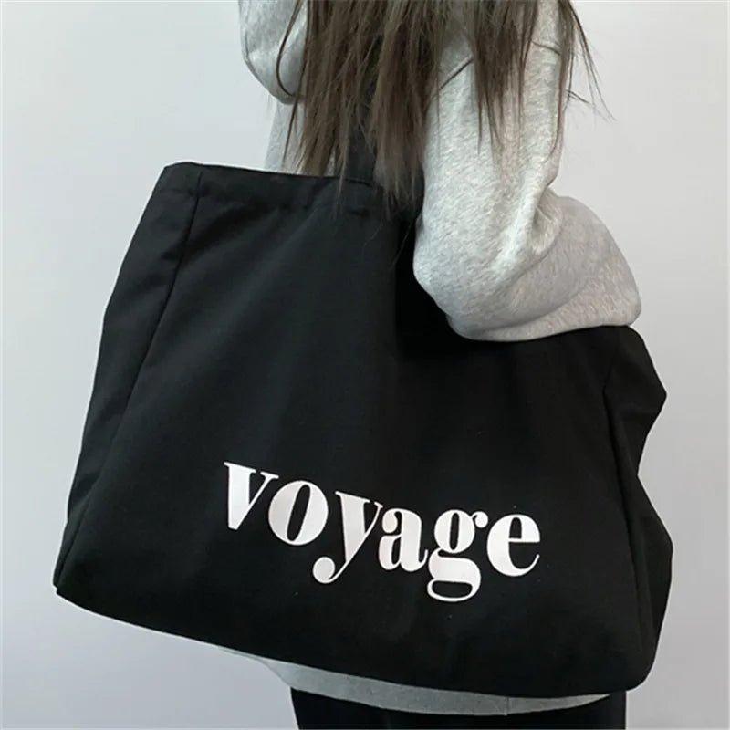 Voyage Canvas Tote Bag – Large Capacity Shoulder Bag for Women