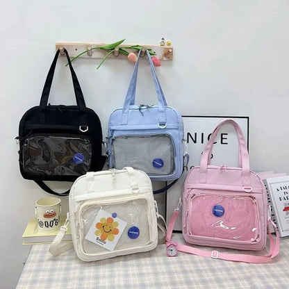 Stylish Cute Transparent Tote Bag Minimalis Shoulder Crossbody Bag Large Capacity Versatile Casual
