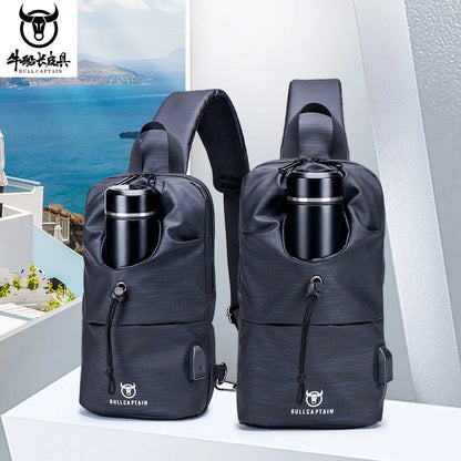 Oxford Cloth Wear-Resistant Kettle Chest Bag Men S Shoulder Crossbody Large Capacity Multi-Function