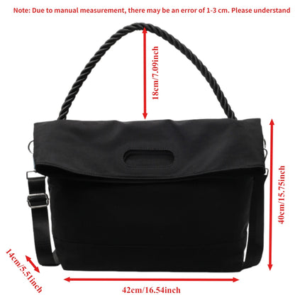 Large Capacity Nylon Shoulder Bags Women Fluorescent Green Casual Totes Korea Style Cloth Packages