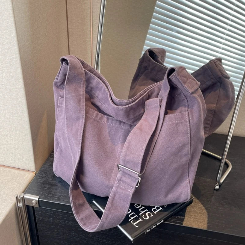 Canvas Crossbody Hobo Bag – Large Capacity Casual Shoulder Bag
