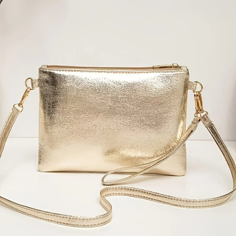Metallic Mini Crossbody Bag Shiny Shoulder Purse for Women