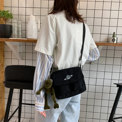Solid Color Small Canvas Bag Bags Women Messenger Youth Famale Large Capacity Shoulder Cross Ladies