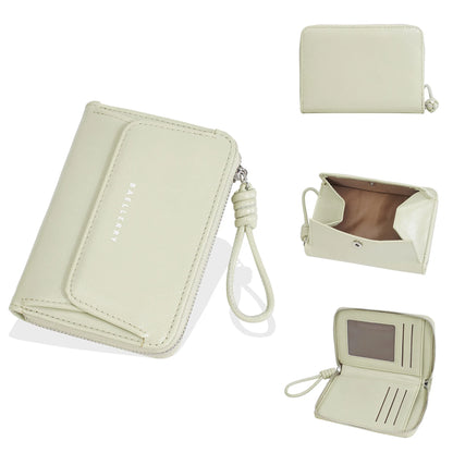 Japanese-Style Coin Pocket Card Holder Oil-Wax Leather Hand-Held Ladies Wallet