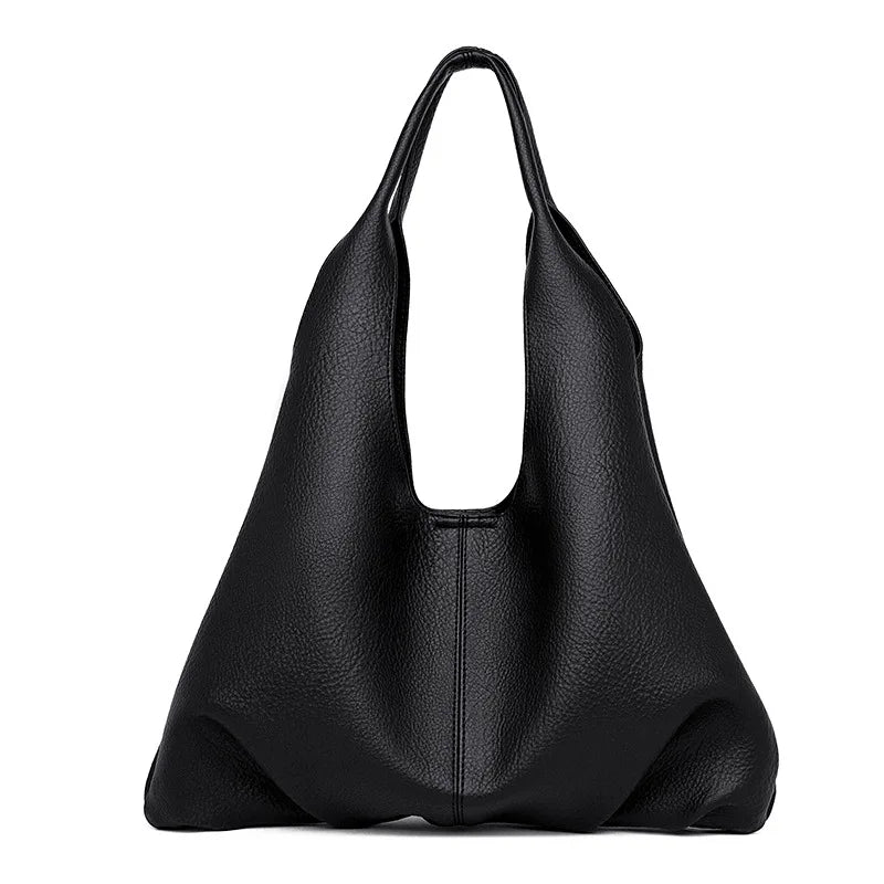 Oversized Soft Leather Hobo Tote Bag Spacious Stylish Versatile Handbag Armpit Shoulder Bags