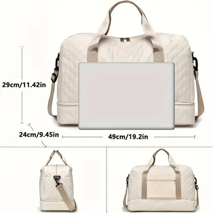 Luxury Duffel Bag Large Capacity Handbag Shoulder Crossbody Tote Bag Dry Wet Separation Dual Side