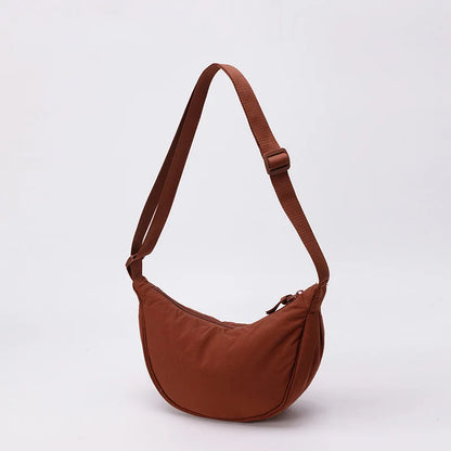 Nylon Crescent Crossbody Bag – Lightweight Women's Shoulder Bag