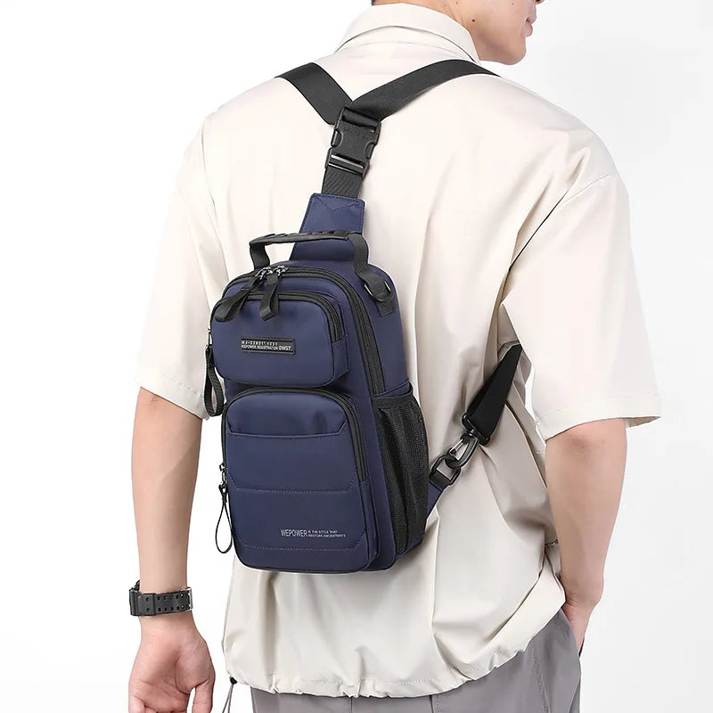 Men S Chest Bag Multifunctional Leisure Commuting One Shoulder Large Capacity Travel Portable Nylon