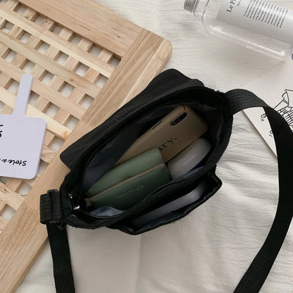 Solid Color Small Canvas Bag Bags Women Messenger Youth Famale Large Capacity Shoulder Cross Ladies