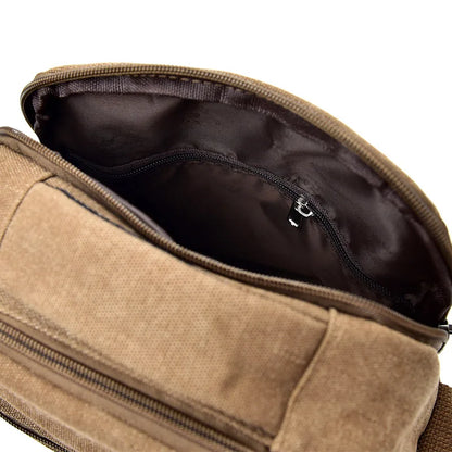 Men S Crossbody Bag Canvas Multi-Compartment Hand-Held Large-Capacity Men S Single-Shoulder Bag