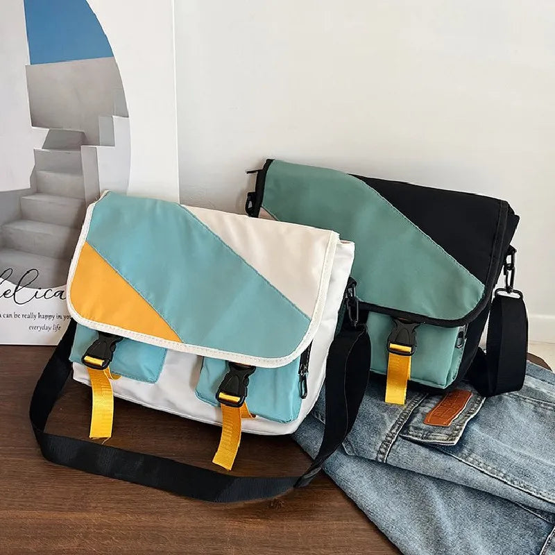 Waterproof Nylon Messenger Bag for Women – Large Capacity Crossbody
