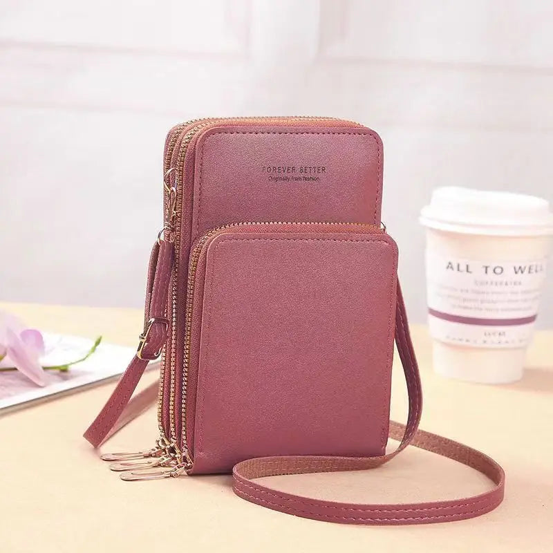 Large Capacity Multi Functional Solid Color Simple Single Shoulder Small Bag Touch Screen Crossover