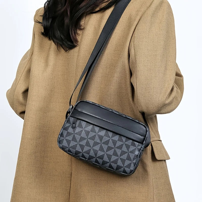 Checkered Square Crossbody Bag for Work & Casual Use
