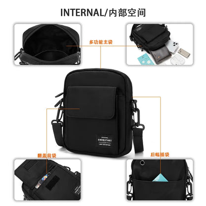 Mini Men S Crossbody Bag Waterproof Nylon Lightweight Cycling Simple Single-Shoulder Small Crossbody