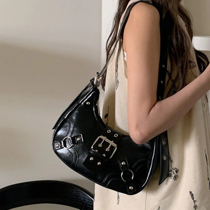 Spring Selling Maillard Women S Handbags Retro Cool Girls Underarm Bag Y2k Wasteland Style Vintage