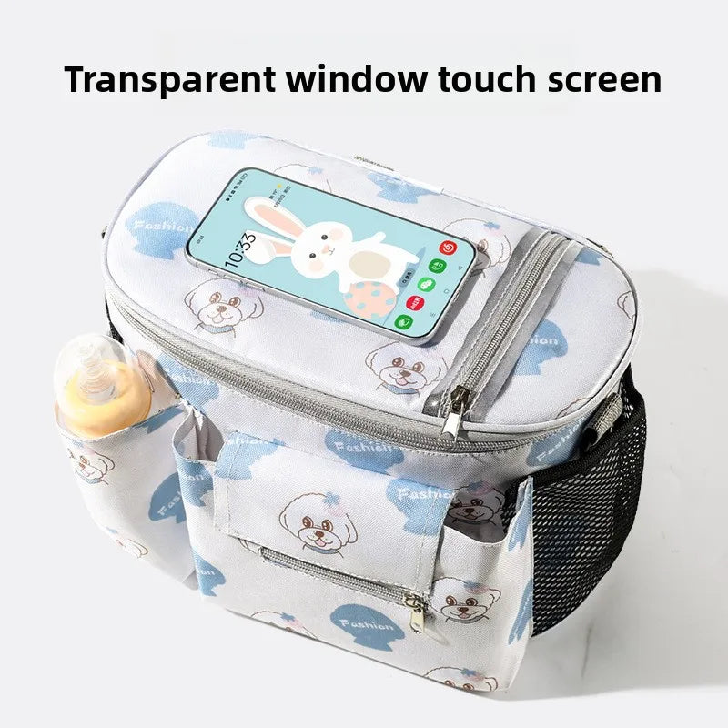 Stroller Organizer Bag with Clear Phone Pocket & Cup Holders