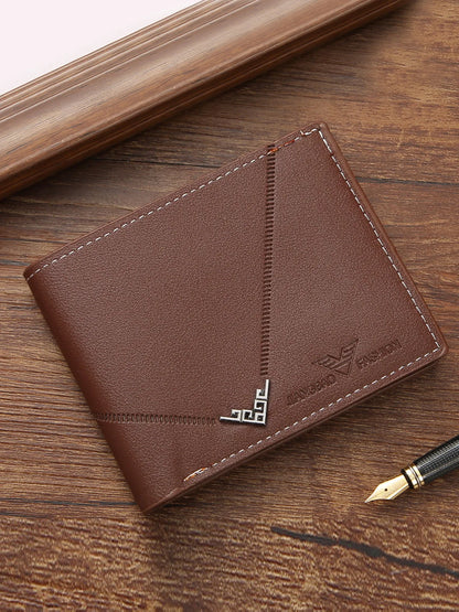 Lightweight Business Men S Card Bag Wallet Wear-Resistant Pu Leather Men S Short Wallet Multiple