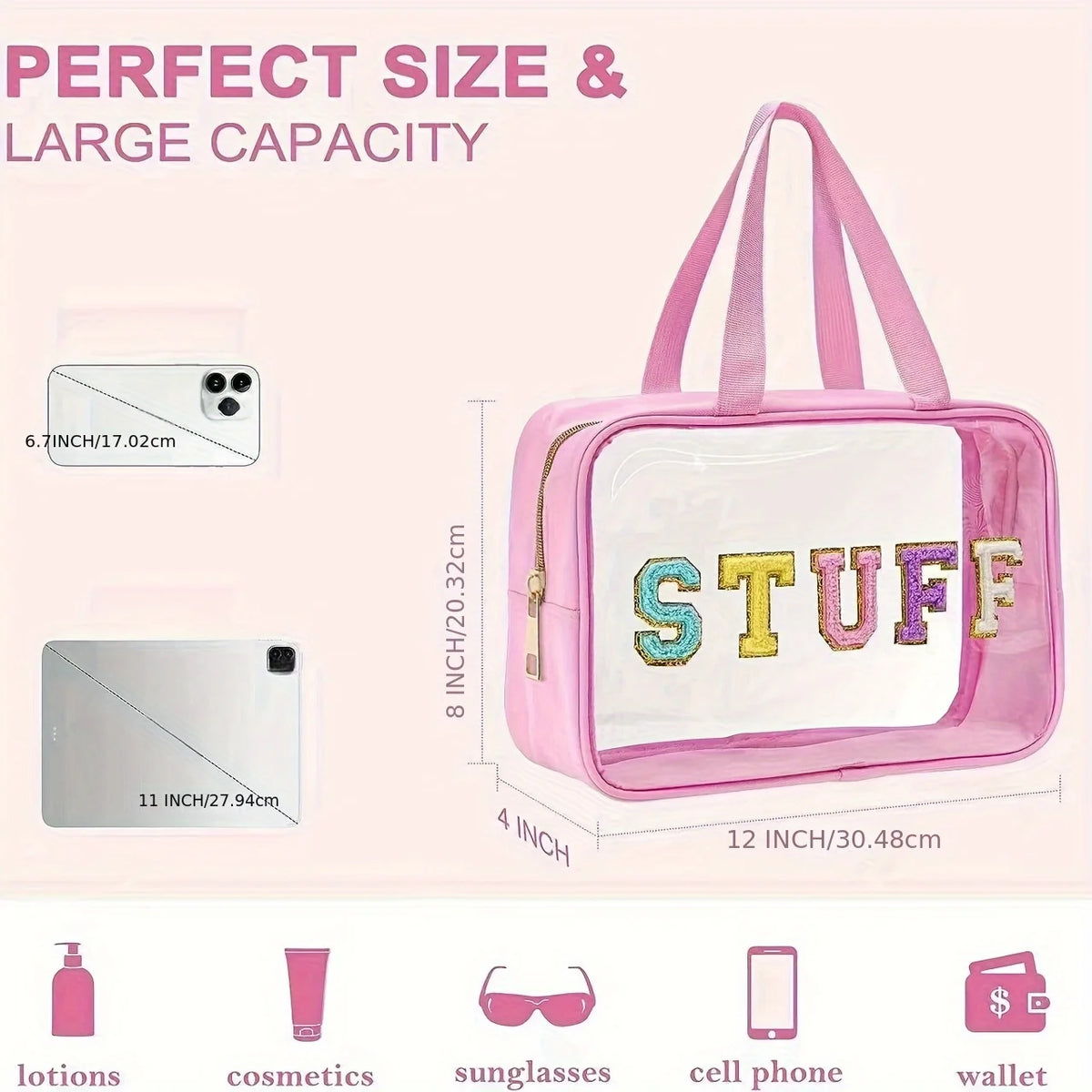 Clear Travel Toiletry Bag Large Capacity Cosmetic Organizer
