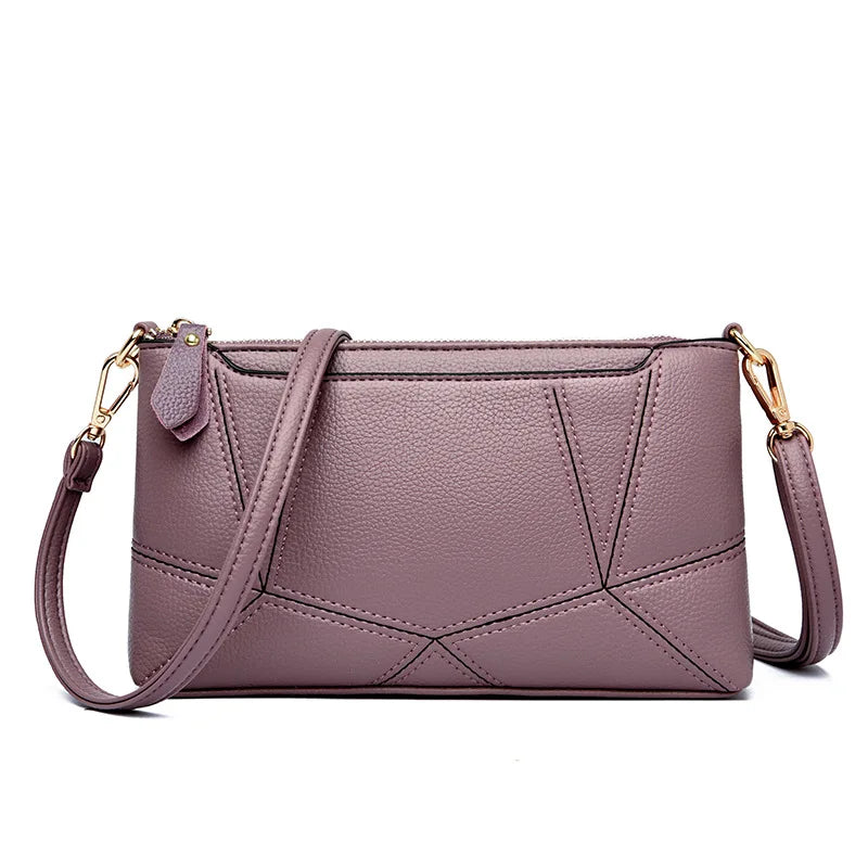 Large-Capacity Single-Shoulder Crossbody Bag Soft Leather Mobile Phone Storage Loose Change Clutch