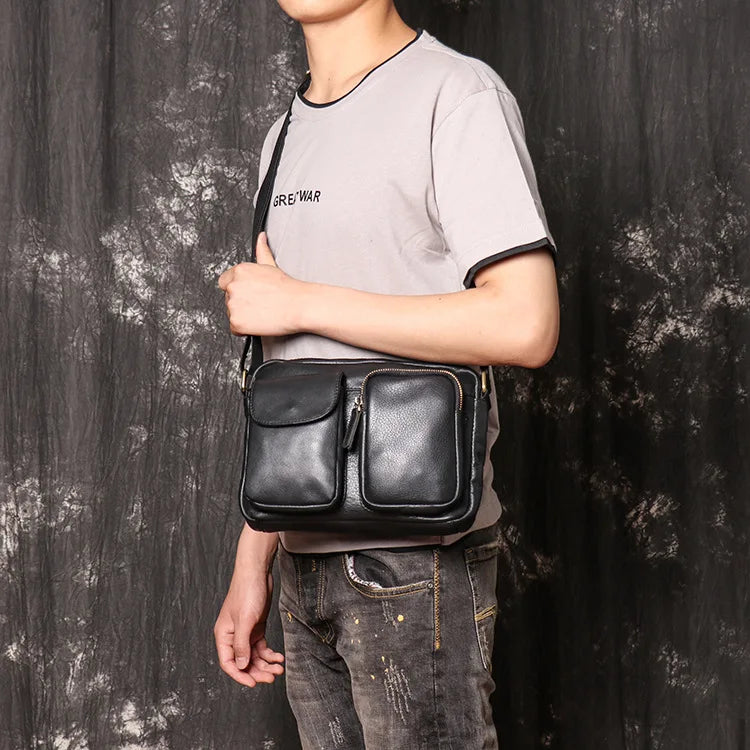Genuine Leather Men S Single-Shoulder Bag Women Cowhide Crossbody