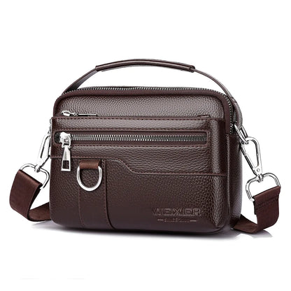Men S Multi-Functional Crossbody Single-Shoulder Bag Large Capacity Zipper Hand-Held Waterproof