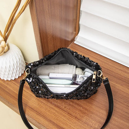 Shimmer Sequin Shoulder Bag Sparkly Versatile Underarm Bags Evening Parties