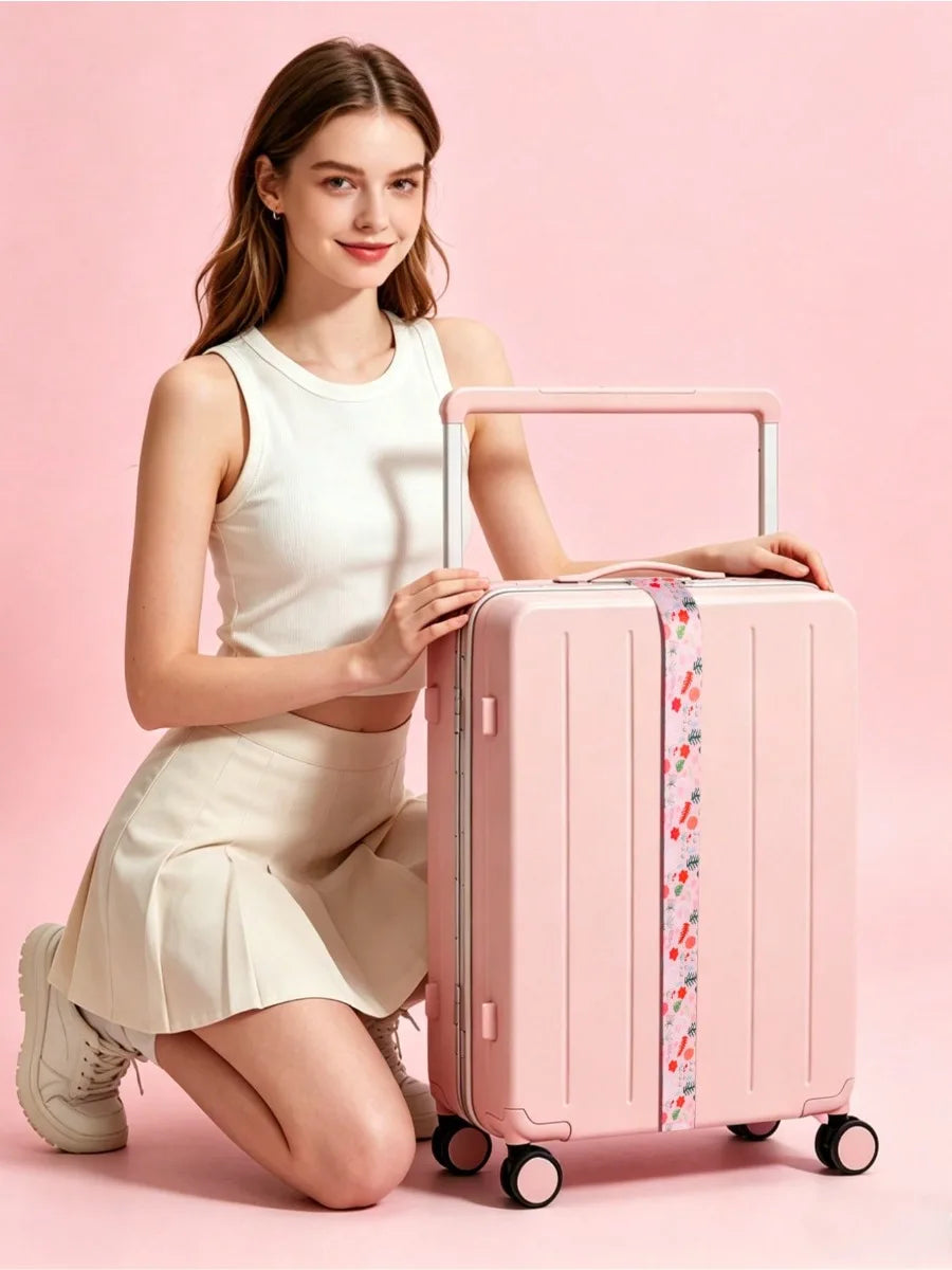 Cute Print Travel Luggage Belt Buckle Adjustable Luggage Strap Suitcase - Soft
