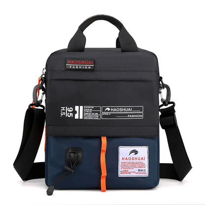 Men S One Shoulder Sling Casual Briefcase Canvas Waterproof Outdoor Function Diagonal Span Bag