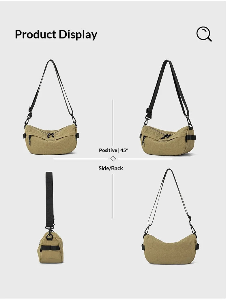 Water Repellent Lightweight Nylon Sling Bag Unisex Multi Pocket Crossbody Phone Shoulder Bag Hiking